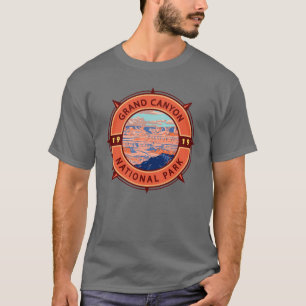 Grand Canyon National Park Retro Compass Emblem  T-Shirt