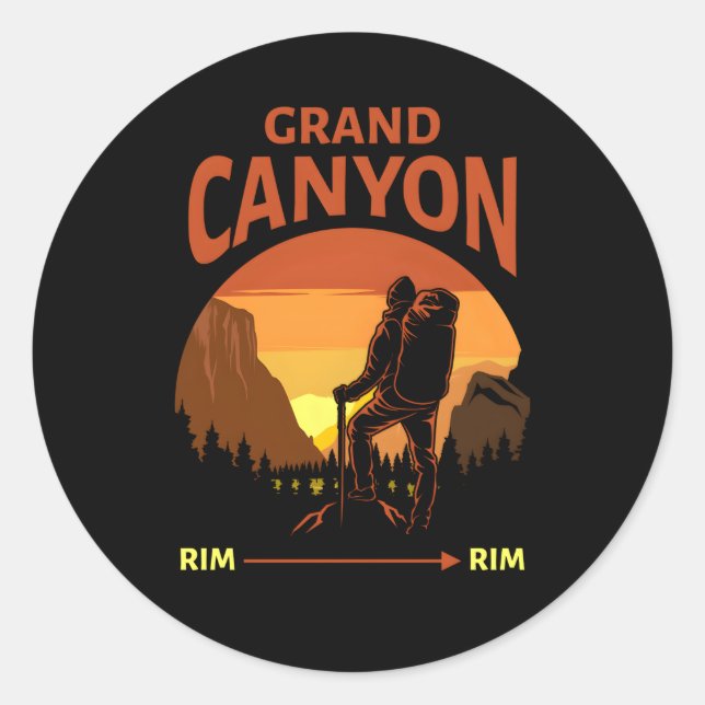 Grand Canyon National Park Rim Rim Hiking Classic Round Sticker (Front)