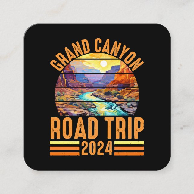 Grand Canyon National Park Road Trip 2024 Square Business Card (Front)