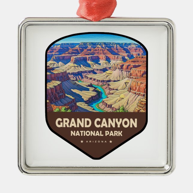 Grand Canyon National Park Shield Metal Tree Decoration (Front)