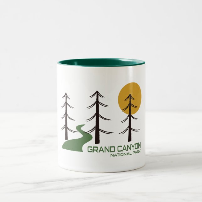 Grand Canyon National Park Trail Two-Tone Coffee Mug (Center)