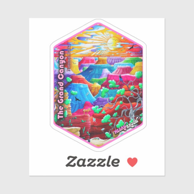 Grand Canyon National Park Travel Art Sticker (Sheet)