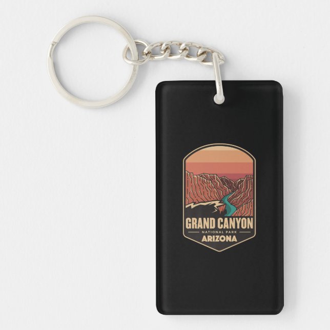Grand Canyon National Park Travel Hiking Logo Key Ring (Front)