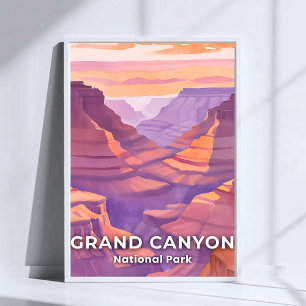 Grand Canyon National Park Watercolor Travel Art Poster