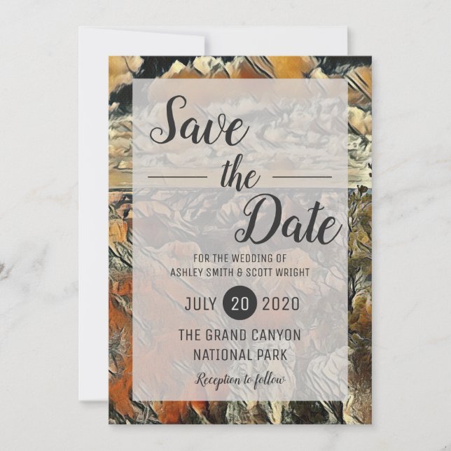Grand Canyon National Park Wedding Save the Date (Front)