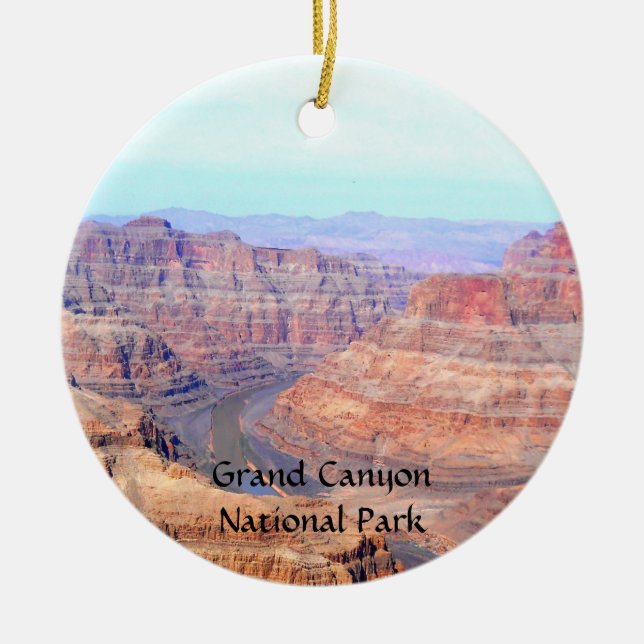 Grand Canyon National Park West Rim Landscape Ceramic Tree Decoration (Front)