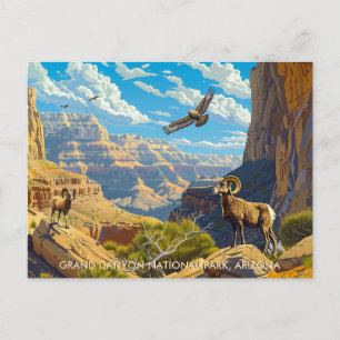 Grand Canyon National Park Wildlife Vintage Art Postcard