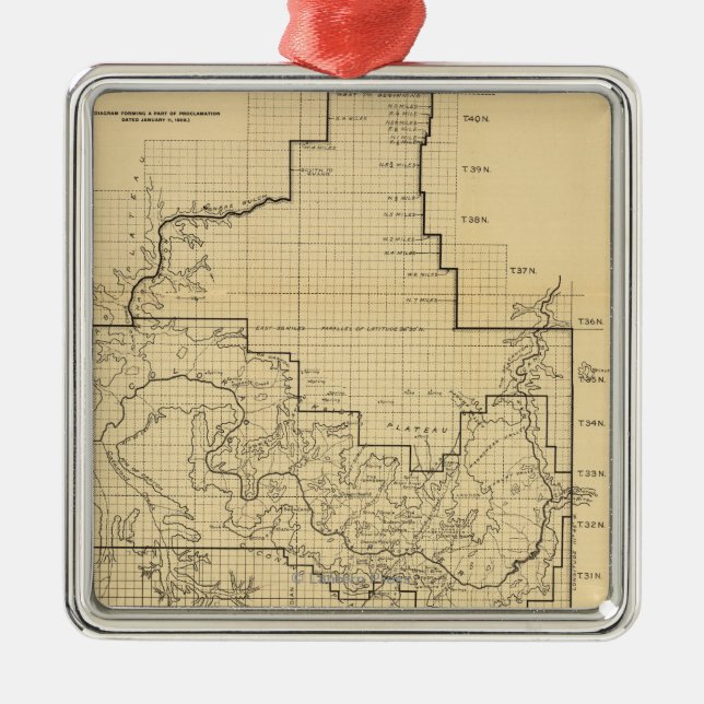Grand Canyon National ParkPanoramic Map Metal Tree Decoration (Front)