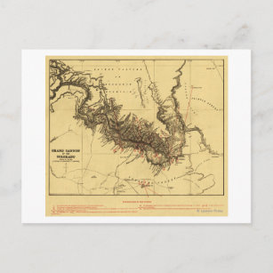 Grand Canyon of Colorado RiverPanoramic Map Postcard