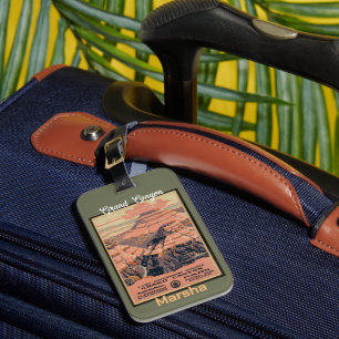Grand Canyon personalised retro travel poster Luggage Tag