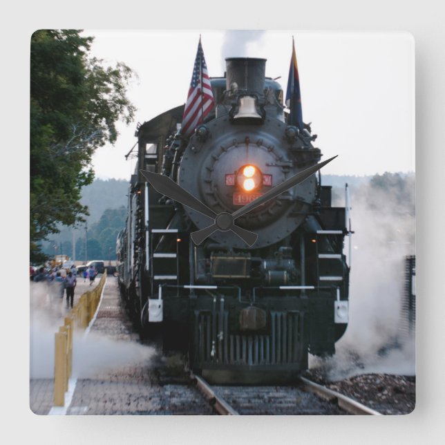 Grand Canyon Railway Square Wall Clock (Front)