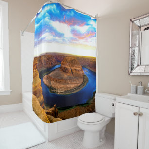 Grand Canyon Red Rocks and Blue Water Beautiful Shower Curtain