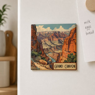 Grand Canyon Retro Travel Design Magnet