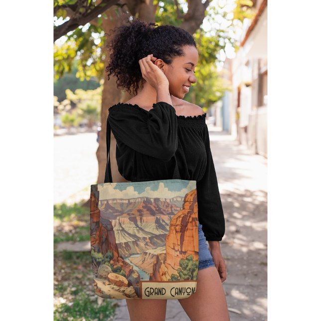 Grand Canyon Retro Travel Design Tote Bag (Creator Uploaded)