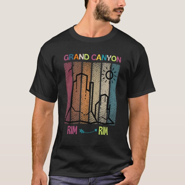 Grand Canyon Rim Rim Retro Hiking Costume T-Shirt (Front)