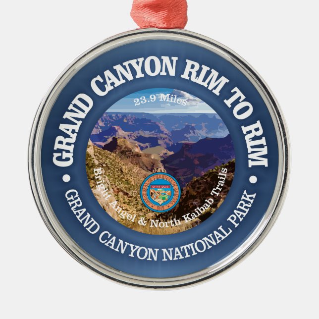 Grand Canyon Rim to Rim (rd) Metal Tree Decoration (Front)