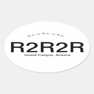 Grand Canyon Rim to Rim to Rim Oval Sticker