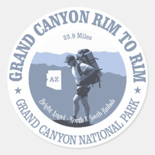 Grand Canyon Rim to Rim Trail (BG) Classic Round Sticker