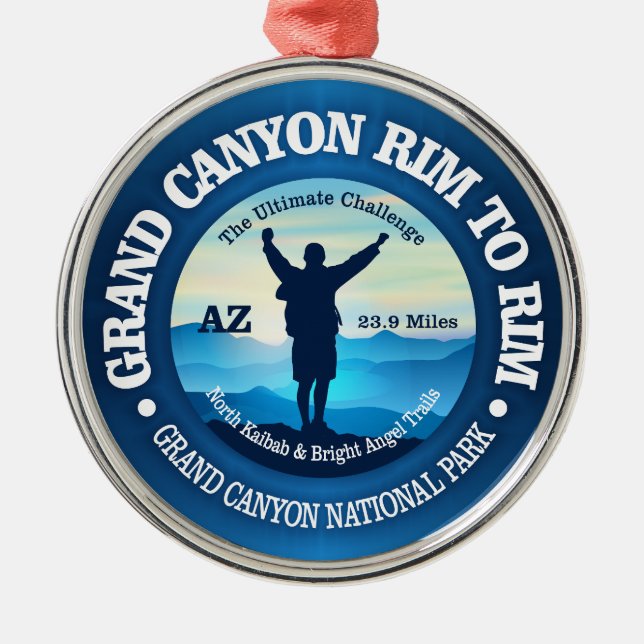 Grand Canyon Rim to Rim (V) Metal Tree Decoration (Front)