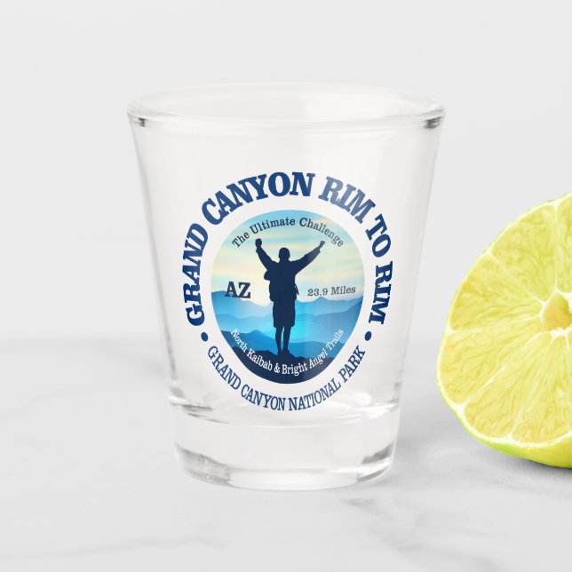 Grand Canyon Rim to Rim (V) Shot Glass (Front)