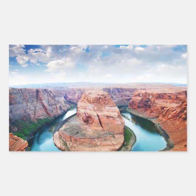 Grand Canyon River Bend Rectangular Sticker (Front)