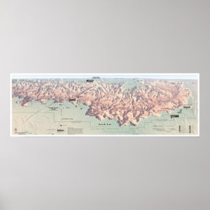 Grand Canyon South Rim map poster