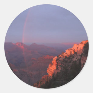 Grand Canyon Sunset Rainbow Classic Round Sticker