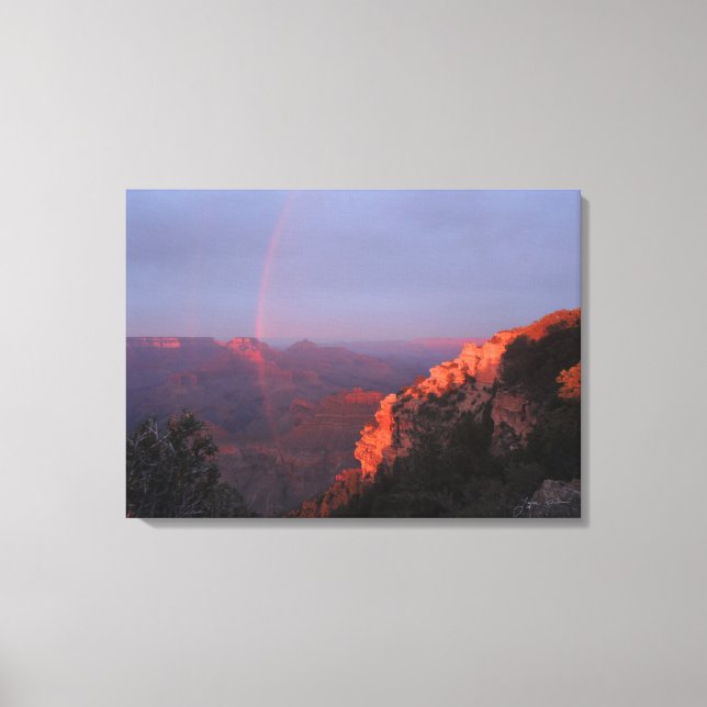 Grand Canyon Sunset Rainbow Wrapped Canvas (Front)