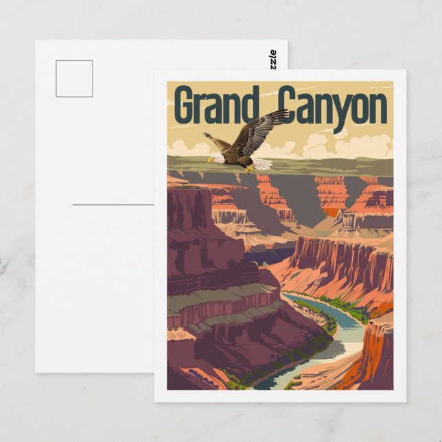 Grand Canyon USA Vintage Famous Travel Place Postcard (Front/Back)