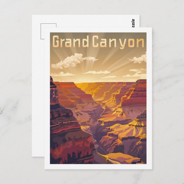 Grand Canyon USA Vintage Famous Travel Place Postcard (Front/Back)