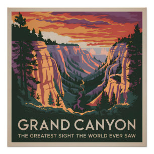 Grand Canyon USA vintage Poster