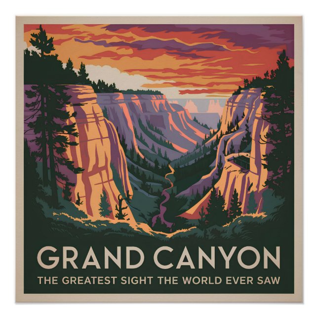 Grand Canyon USA vintage Poster (Front)