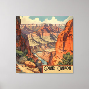 Grand Canyon Vintage Southwest Landscape Canvas Print