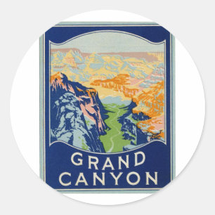Grand Canyon - Vintage Travel Classic Round Sticker