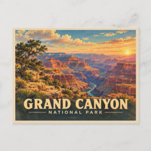 Grand Canyon Vintage Travel Landscape Postcard