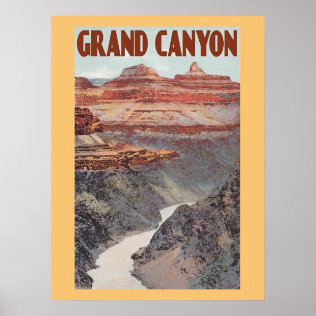 Grand Canyon vintage travel style Poster (Front)