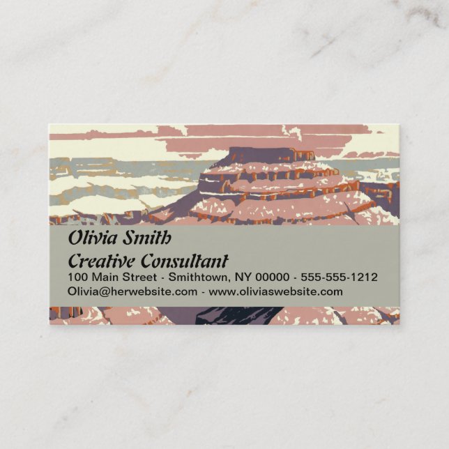 Grand Canyon Western Graphic Art American Business Card (Front)
