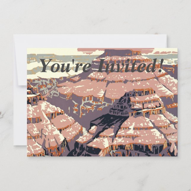 Grand Canyon Western Graphic Art American Invitation (Front)