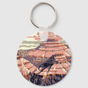 Grand Canyon Western Graphic Art American Key Ring