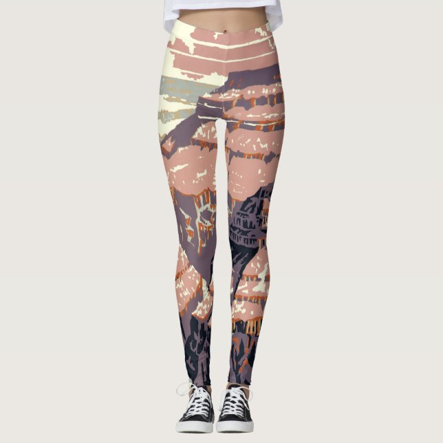 Grand Canyon Western Graphic Art American Leggings (Front)
