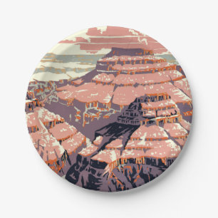 Grand Canyon Western Graphic Art American Paper Plate
