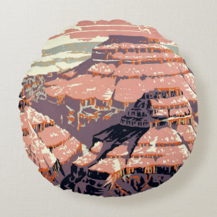 Grand Canyon Western Graphic Art American Round Cushion