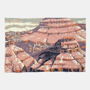 Grand Canyon Western Graphic Art American Tea Towel