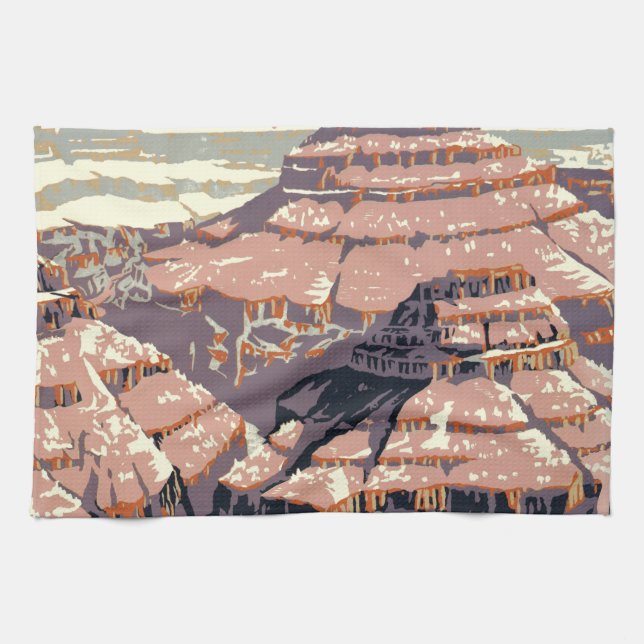Grand Canyon Western Graphic Art American Tea Towel (Horizontal)