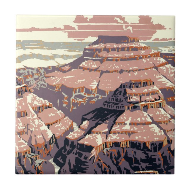 Grand Canyon Western Graphic Art American Tile (Front)