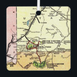 Grand Canyon Zion Ornament<br><div class="desc">It's a vintage,  retro postcard map of Utah and Arizona showing the National Parks -  repurposed as an ornament.</div>