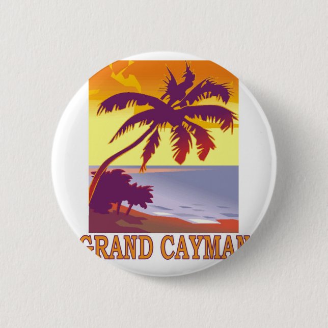 Grand Cayman 6 Cm Round Badge (Front)