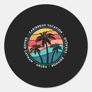 Grand Cayman Abc Islands Caribbean Cruise Vacation Classic Round Sticker