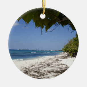 Grand Cayman Beach Ceramic Tree Decoration