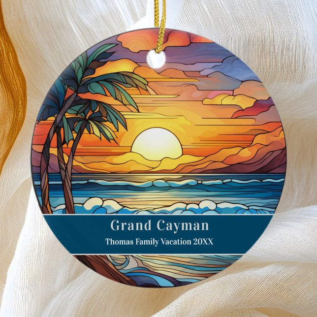 Grand Cayman Beach Vacation Ceramic Tree Decoration (Creator Uploaded)